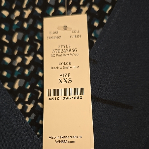 White House Black Market Blue and Pink Fit and Flare  Reversable Dress XXS - Picture 3 of 5